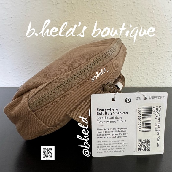 lululemon Everywhere Belt Bag *Canvas (Cotton) in Artifact One Size 1L New NWT - Picture 2 of 15